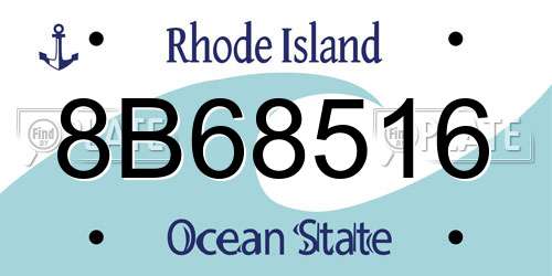 8B68516 Rhode Island License Plate