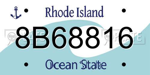8B68816 Rhode Island License Plate