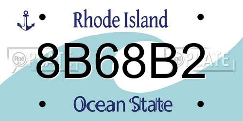 8B68B2 Rhode Island License Plate