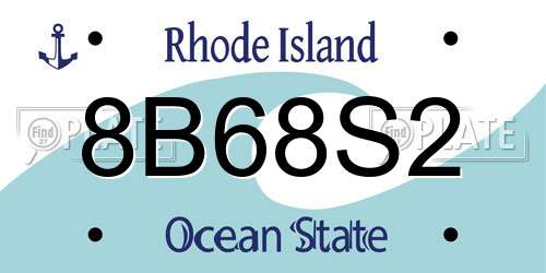8B68S2 Rhode Island License Plate