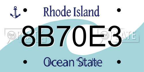 8B70E3 Rhode Island License Plate