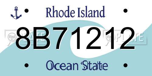 8B71212 Rhode Island License Plate