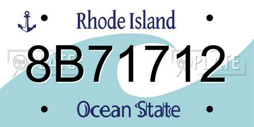 8B71712 Rhode Island License Plate