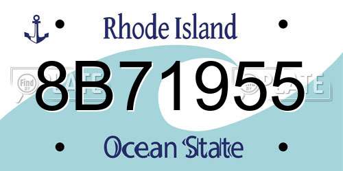8B71955 Rhode Island License Plate