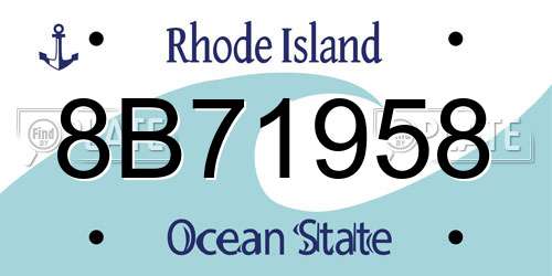 8B71958 Rhode Island License Plate