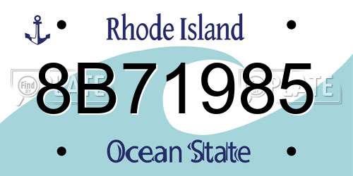 8B71985 Rhode Island License Plate
