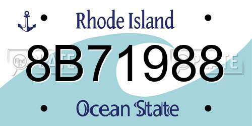 8B71988 Rhode Island License Plate