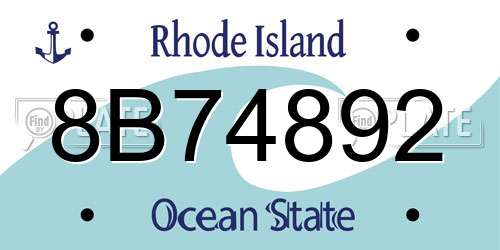 8B74892 Rhode Island License Plate