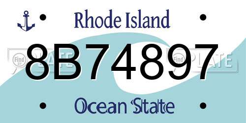 8B74897 Rhode Island License Plate