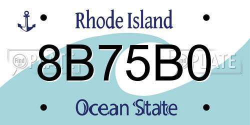 8B75B0 Rhode Island License Plate