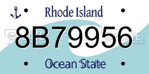 8B79956 Rhode Island License Plate