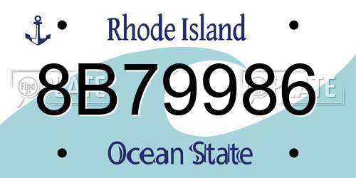 8B79986 Rhode Island License Plate
