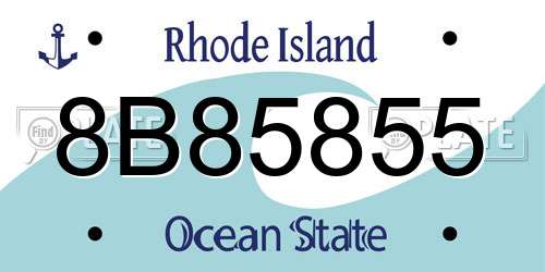 8B85855 Rhode Island License Plate