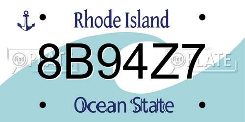 8B94Z7 Rhode Island License Plate