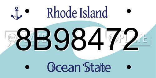8B98472 Rhode Island License Plate
