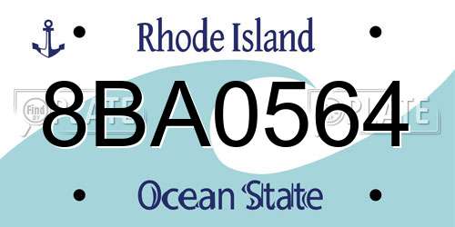 8BA0564 Rhode Island License Plate