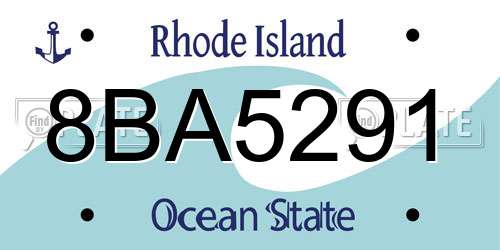 8BA5291 Rhode Island License Plate