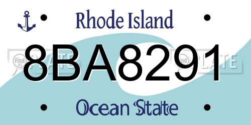 8BA8291 Rhode Island License Plate