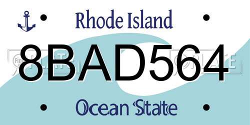 8BAD564 Rhode Island License Plate