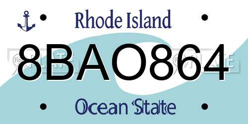 8BAO864 Rhode Island License Plate