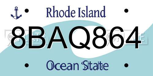 8BAQ864 Rhode Island License Plate