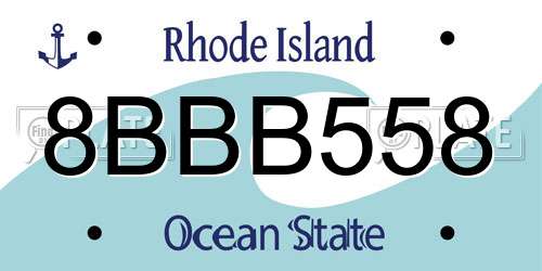 8BBB558 Rhode Island License Plate
