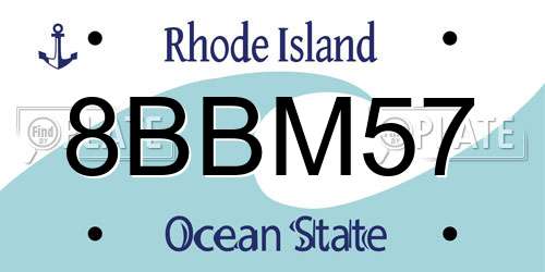 8BBM57 Rhode Island License Plate