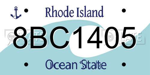 8BC1405 Rhode Island License Plate