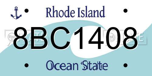 8BC1408 Rhode Island License Plate