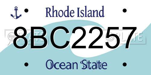 8BC2257 Rhode Island License Plate