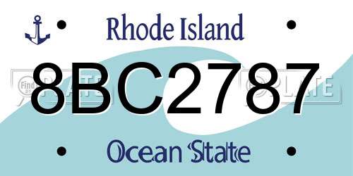 8BC2787 Rhode Island License Plate