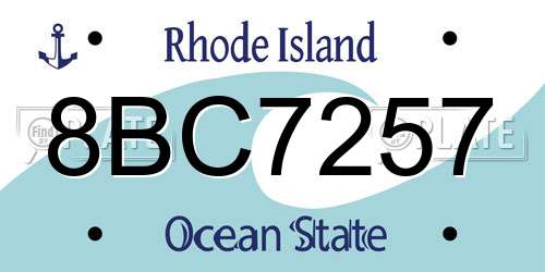 8BC7257 Rhode Island License Plate