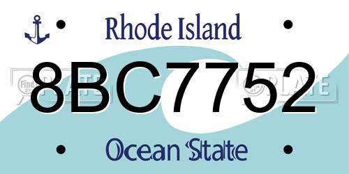 8BC7752 Rhode Island License Plate