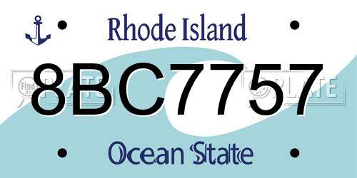8BC7757 Rhode Island License Plate
