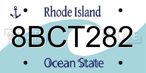 8BCT282 Rhode Island License Plate
