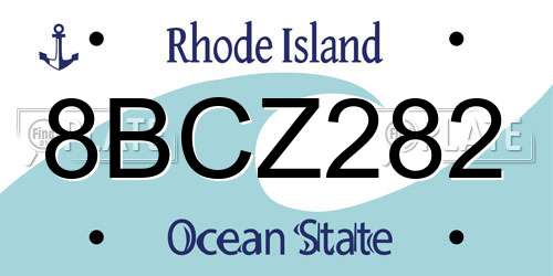8BCZ282 Rhode Island License Plate