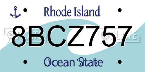 8BCZ757 Rhode Island License Plate