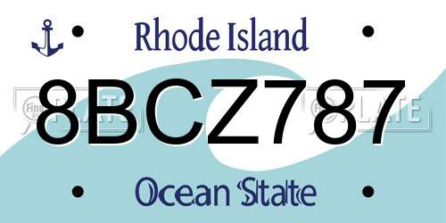 8BCZ787 Rhode Island License Plate
