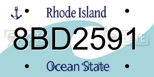 8BD2591 Rhode Island License Plate