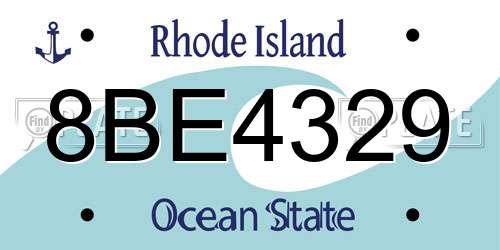 8BE4329 Rhode Island License Plate
