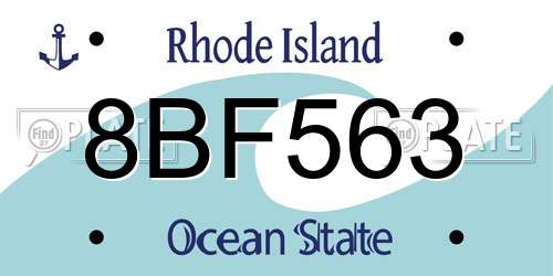 8BF563 Rhode Island License Plate