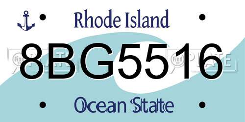 8BG5516 Rhode Island License Plate