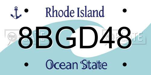8BGD48 Rhode Island License Plate