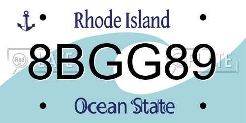 8BGG89 Rhode Island License Plate