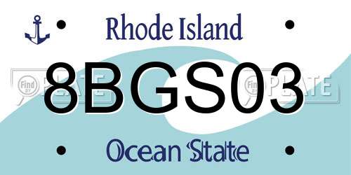 8BGS03 Rhode Island License Plate