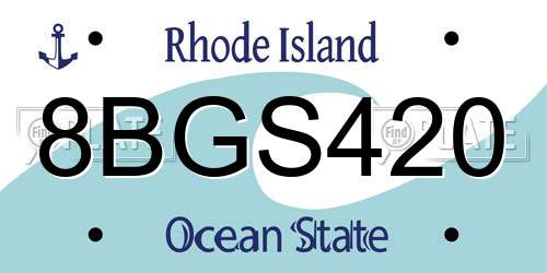 8BGS420 Rhode Island License Plate