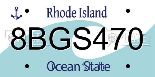 8BGS470 Rhode Island License Plate