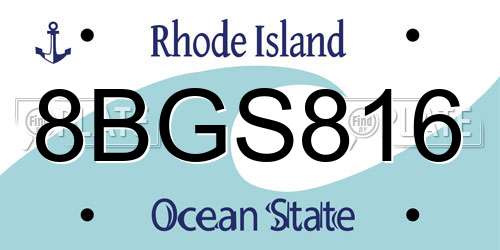 8BGS816 Rhode Island License Plate