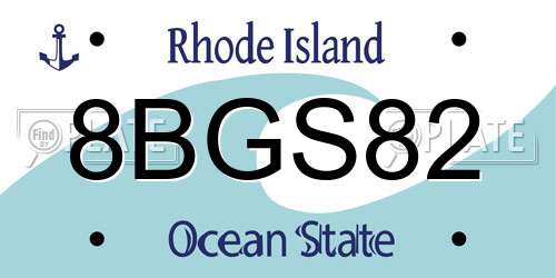 8BGS82 Rhode Island License Plate