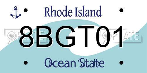 8BGT01 Rhode Island License Plate